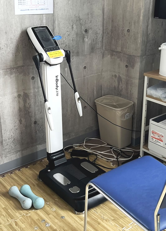 スポーツジムで導入されている体成分分析装置のInBody